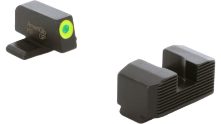 Ameriglo Green Tritium LumiGreen Outline Front Black Serrated Rear Hellcat OSP