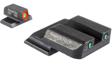 Ameriglo Trooper Tritium Handgun Sight Set for S&W M&P (Excludes .22/.380/Shield/EZ/Pro) Green Rear Green with Orange Front
