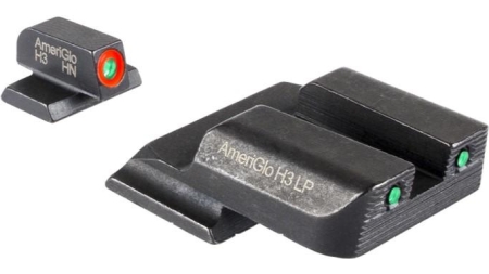 Ameriglo Trooper Tritium Handgun Sight Set for S&W M&P Shield (Excludes EZ) Green Rear Green with Orange Front