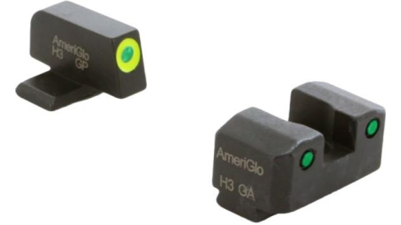 Ameriglo Trooper Tritium Handgun Sight Set for Springfield XD Green Rear Green with Lumigreen Front
