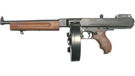 TOMMY GUN DELUXE PISTOL .45 CAL. LIGHTWEIGHT 10.5 BBL W/ 10 RD DRUM