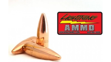 Lightning Ammo Rifle Bullets .22 Cal .224" 55 gr FMJ-BT w/c 500/ct Box