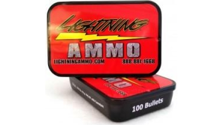 Lightning Ammo Rifle Bullets .22 Cal .224" 55 gr FMJ-BT w/c 100/ct Tin