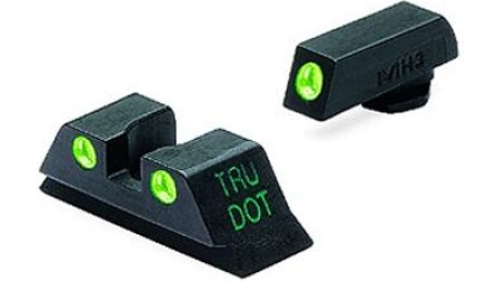 Meprolight Tru-Dot Night Sight Set - Glock 9mm .357 Sig 40 S&W .45 GAP Fixed Set TD Suppressor Height Green/Green