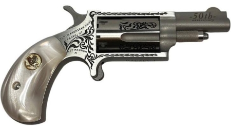 NAA  50th Anniversary Stainless Steel Handgun .22 WMR 5rd Capacity 1.625" Barrel White Pearl Grip Limited Edition