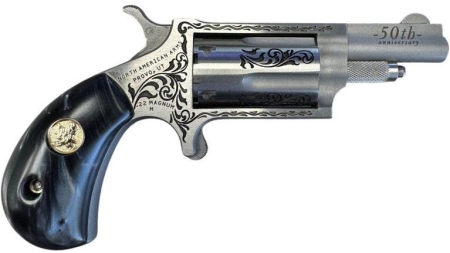 NAA  50th Anniversary Stainless Steel Handgun .22 WMR 5rd Capacity 1.625" Barrel Black Pearl Grip Limited Edition