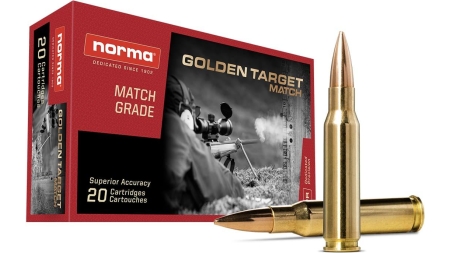 Norma Golden Target Match Rifle Ammunition .308 Win 168gr BTHP 2270 fps 20/ct