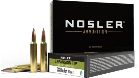 Nosler E-Tip Rifle Ammunition 28 Nosler 150gr E-Tip Ammo 3250 fps 20/ct