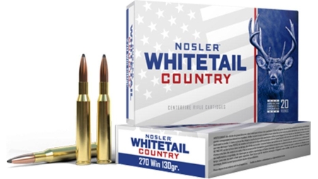 Nosler Whitetail Country Rifle Ammunition .270 Win 130gr SP 3060 fps 20/ct