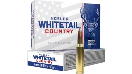Nosler Whitetail Country Rifle Ammunition 7mm-08 Rem 140gr SP 2825 fps 20/ct