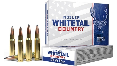 Nosler Whitetail Country Rifle Ammunition .308 Win 165gr SP 2800 fps 20/ct