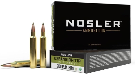 Nosler E-Tip Rifle Ammunition 300 RUM 180 gr E-Tip 3200 fps 20/ct