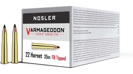 Nosler Varmegeddon Rifle Ammunition .22 Hornet 35 gr FB Tipped 3000 fps 20/ct
