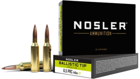 Nosler Ballistic Tip Rifle Ammunition 6.5 PRC 140gr BT 2900 fps 20/ct