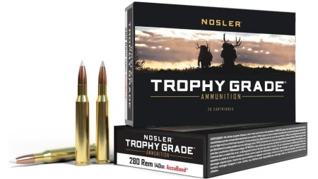 Nosler Trophy Grade Rifle Ammunition .280 Rem 140 gr AB 3000 fps 20/ct