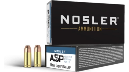 Nosler Match Grade Handgun Ammunition 9mm Luger 124 gr JHP 1150 fps 50/ct