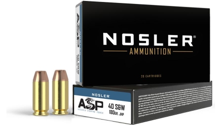 Nosler Match Grade Handgun Ammunition .40 S&W 180 gr JHP 1005 fps 50/ct