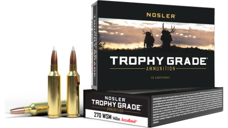 Nosler Accubond Trophy Grade Rifle Ammunition .270 WSM 140 gr PT 3100 fps 20/ct