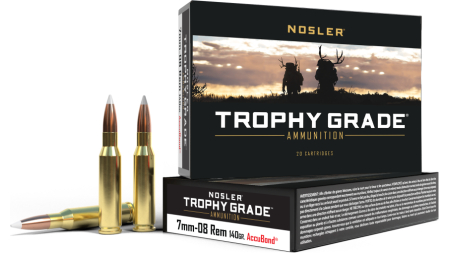 Nosler Accubond Trophy Grade Rifle Ammunition 7mm-08 140 gr PT 2825 fps 20/ct