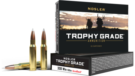Nosler Accubond Trophy Grade Rifle Ammunition .308 Win 150 gr PT 2875 fps 20/ct