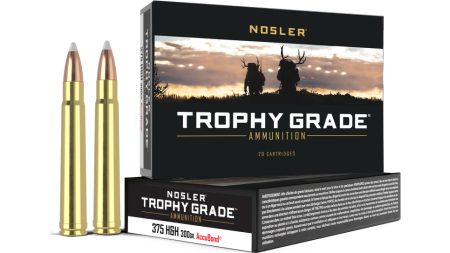 Nosler Accubond Trophy Grade Rifle Ammunition .375 H&H Mag 300 gr PT 2400 fps 20/ct