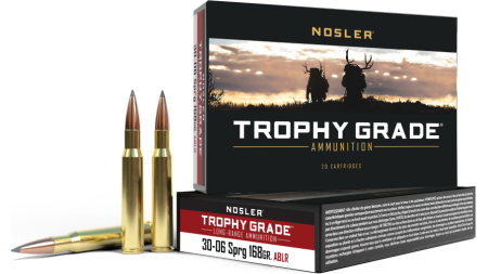 Nosler Accubond Long Range Trophy Grade Rifle Ammunition .30-06 Sprg 168 gr PT 2800 fps 20/ct