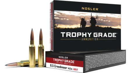 Nosler Accubond Long Range Trophy Grade Rifle Ammunition 6.5mm Creedmoor 142 gr PT 2600 fps 20/ct