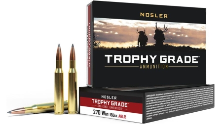 Nosler Accubond Long Range Trophy Grade Rifle Ammunition .270 Win 150 gr PT 2850 fps 20/ct