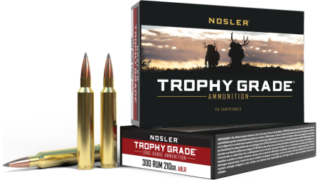 Nosler Accubond Long Range Trophy Grade Rifle Ammunition .300 Rum 210 gr PT 2920 fps 20/ct