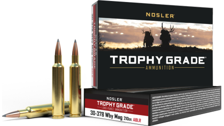 Nosler Accubond Long Range Trophy Grade Rifle Ammunition 30-378 Wby Mag 210 gr PT 3040 fps 20/ct