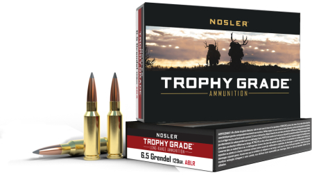 Nosler Accubond Long Range Trophy Grade Rifle Ammunition 6.5mm Grendel 129 gr PT 2350 fps 20/ct