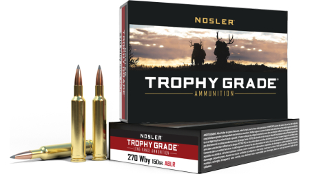Nosler Accubond Long Range Trophy Grade Rifle Ammunition .270 Wby Mag 150 gr PT 3080 fps 20/ct