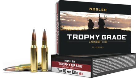 Nosler Accubond Long Range Trophy Grade Rifle Ammunition 7mm-08 Rem 150 gr PT 2750 fps 20/ct