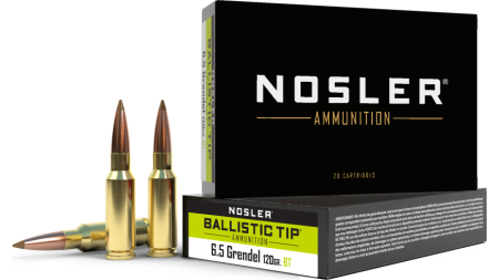 Nosler Ballistic Tip Hunting Rifle Ammunition 6.5 Grendel 120gr PT 2400 fps 20/ct