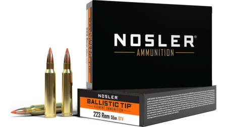Nosler Ballistic Tip Varmint Rifle Ammunition .223 Rem 55 gr PT 3100 fps 20/ct