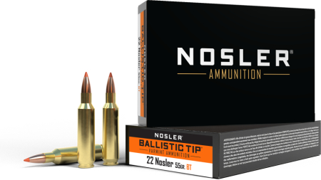 Nosler Ballistic Tip Varmint Rifle Ammunition 22 Nosler 55 gr PT 3500 fps 20/ct