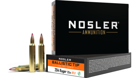 Nosler Lead Free Ballistic Tip Varmint Rifle Ammunition .204 Ruger 32gr PT 3975 fps 20/ct