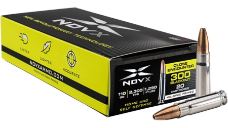 NovX Pentagon Rifle Ammunition .300 Blackout 125gr HP 2300 fps 20/ct
