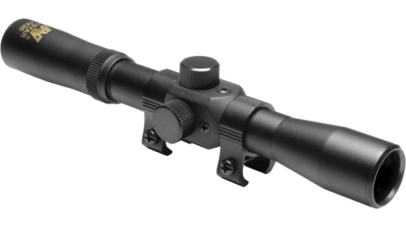 NcStar 4x20mm Compact Air Rifle Scope with 3/8" DT Rings / Blue Lens