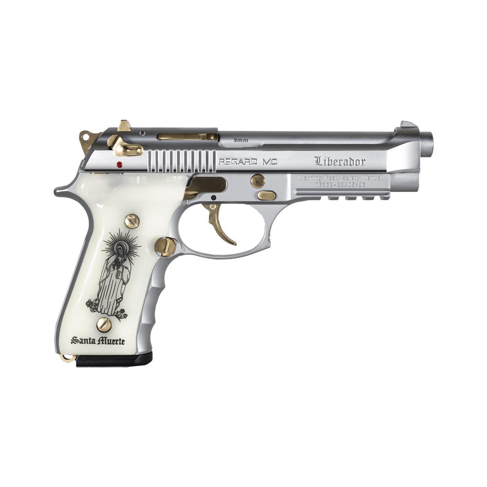 Girsan Regard MC Liberador Handgun 9mm Luger 18rd Magazine 4.9" Barrel Stainless with Santa Muerte Grips