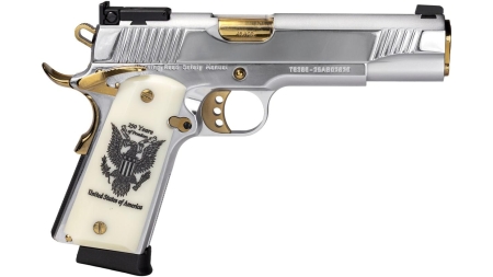 EAA Girsan MC1911 250th Anniversary Handgun .45 Auto 8rd Magazines(2) 5" Barrel Engraved Slide and Grips Hard Case