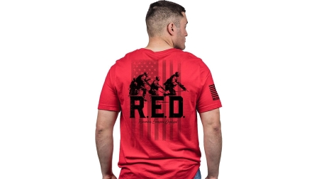 Nine Line Remember Everyone Deployed Short Sleeve Shirt Red XL