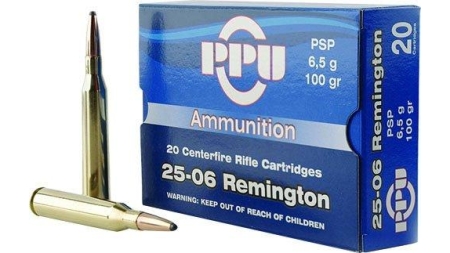 PPU Rifle Ammunition .25-06 Rem 100 gr PSP 3230 fps  20/ct
