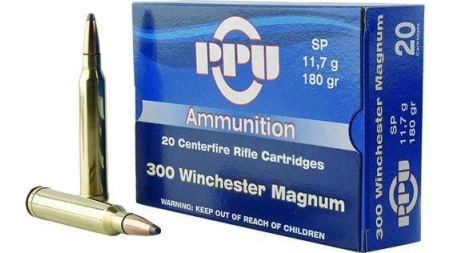 PPU Rifle Ammunition .300 Win Mag 180 gr SP 3250 fps 20/ct