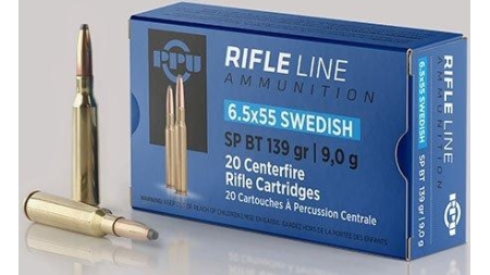 PPU Rifle Ammunition 6.5x55mm Swedish 139 gr SP 2540 fps - 20/ct