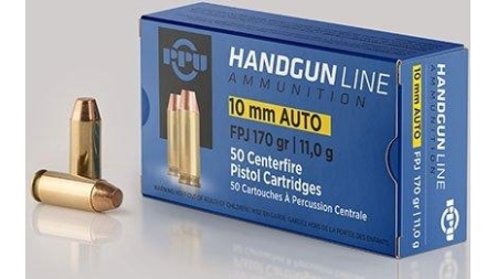 PPU Handgun Ammunition 10mm Auto 170 gr FPJ 1115 fps 50/ct