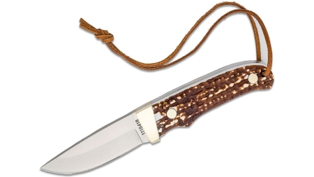 Schrade Uncle Henry Next Gen PH1N Stagalon Fixed Knife 3-3/5" Trailing Point Blade Brown