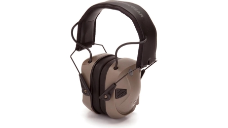 Pyramex Amp BT Electronic Earmuff 26dB Tan with Bluetooth