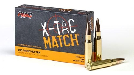 PMC X-TAC MATCH Rifle Ammunition .308 Win 168 gr OTM 2700 fps - 20/box