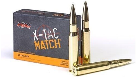 PMC X-TAC MATCH Rifle Ammunition .50 cal 740 gr SLD 2728 fps 10/ct